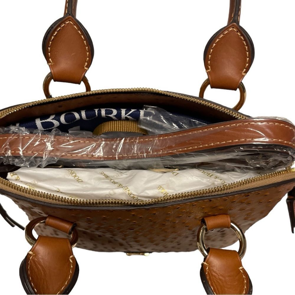 ❤️💗❤️ Dooney & Bourke Ostrich Cameron Satchel STYLE BOSTR1076CAKR Color Caramel - Picture 6 of 11